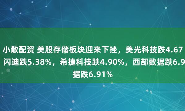 小散配资 美股存储板块迎来下挫，美光科技跌4.67%，闪迪跌5.38%，希捷科技跌4.90%，西部数据跌6.91%